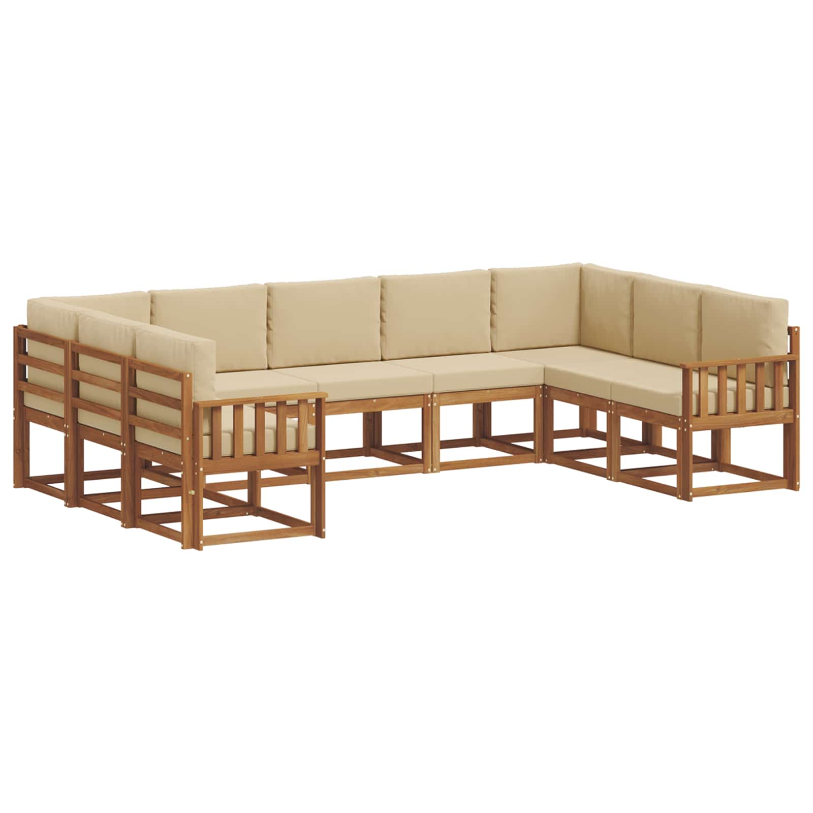 Set vanjskih sofa s jastukom 9 pcs Prirodna i bež