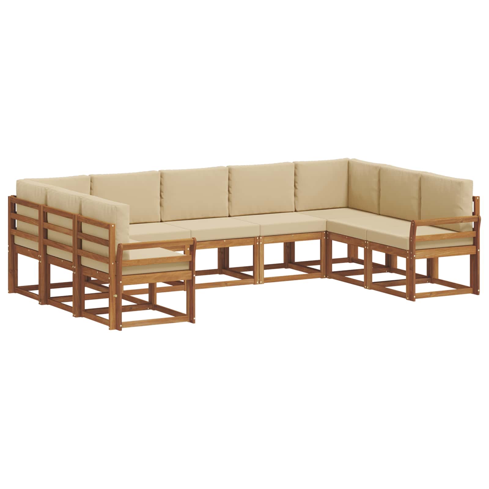 Set vanjskih sofa s jastukom 9 pcs Prirodna i bež