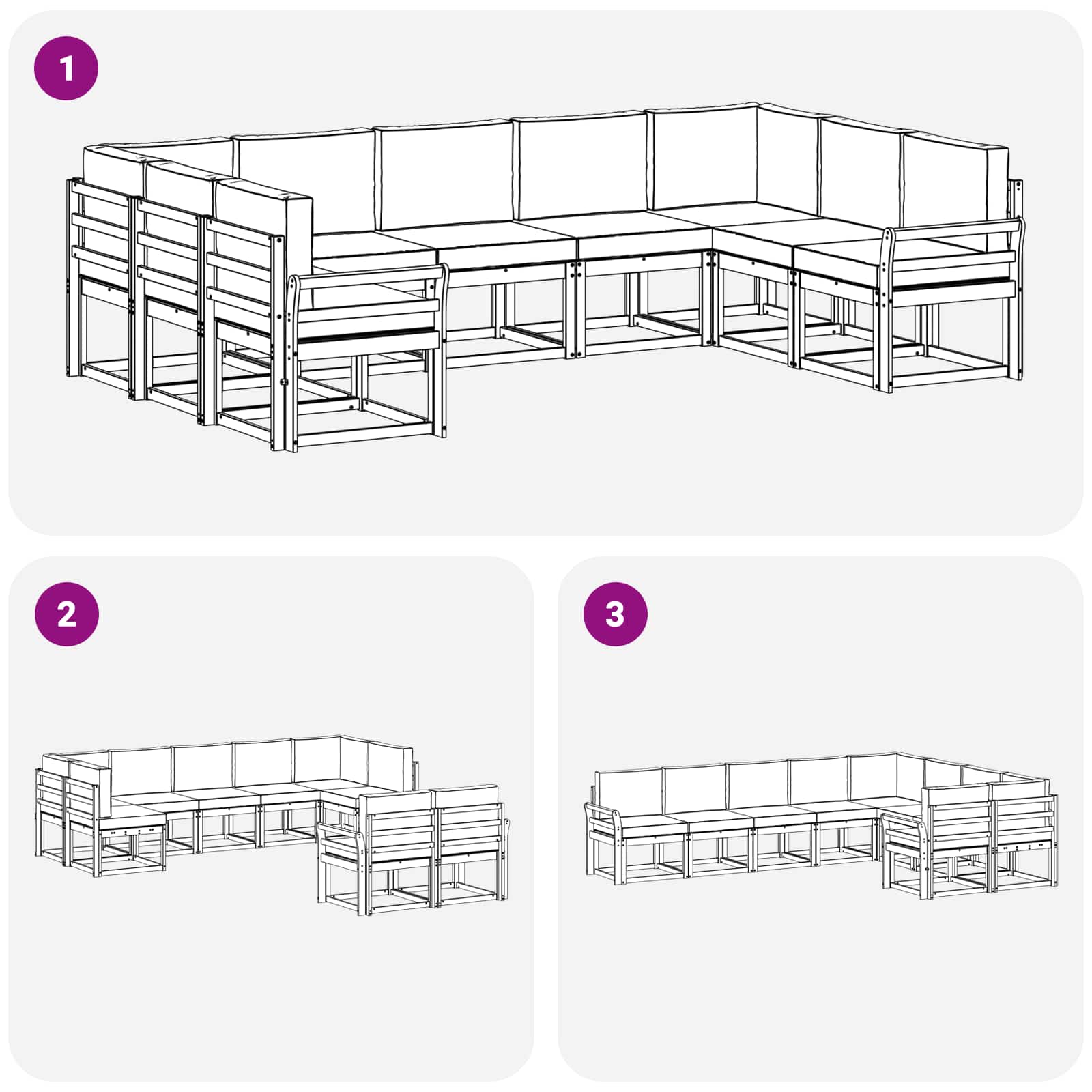 Set vanjskih sofa s jastukom 9 pcs Prirodna i bež