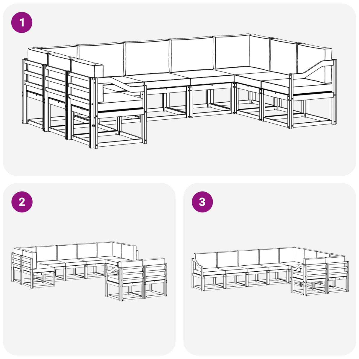 Set vanjskih sofa 9 kom. Prirodna i krem Smeđa 304 x 185,5 x 73 cm