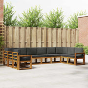 Set vanjskih sofa 10 kom. Prirodna i antracit Smeđa 363 x 191,5 x 73 cm