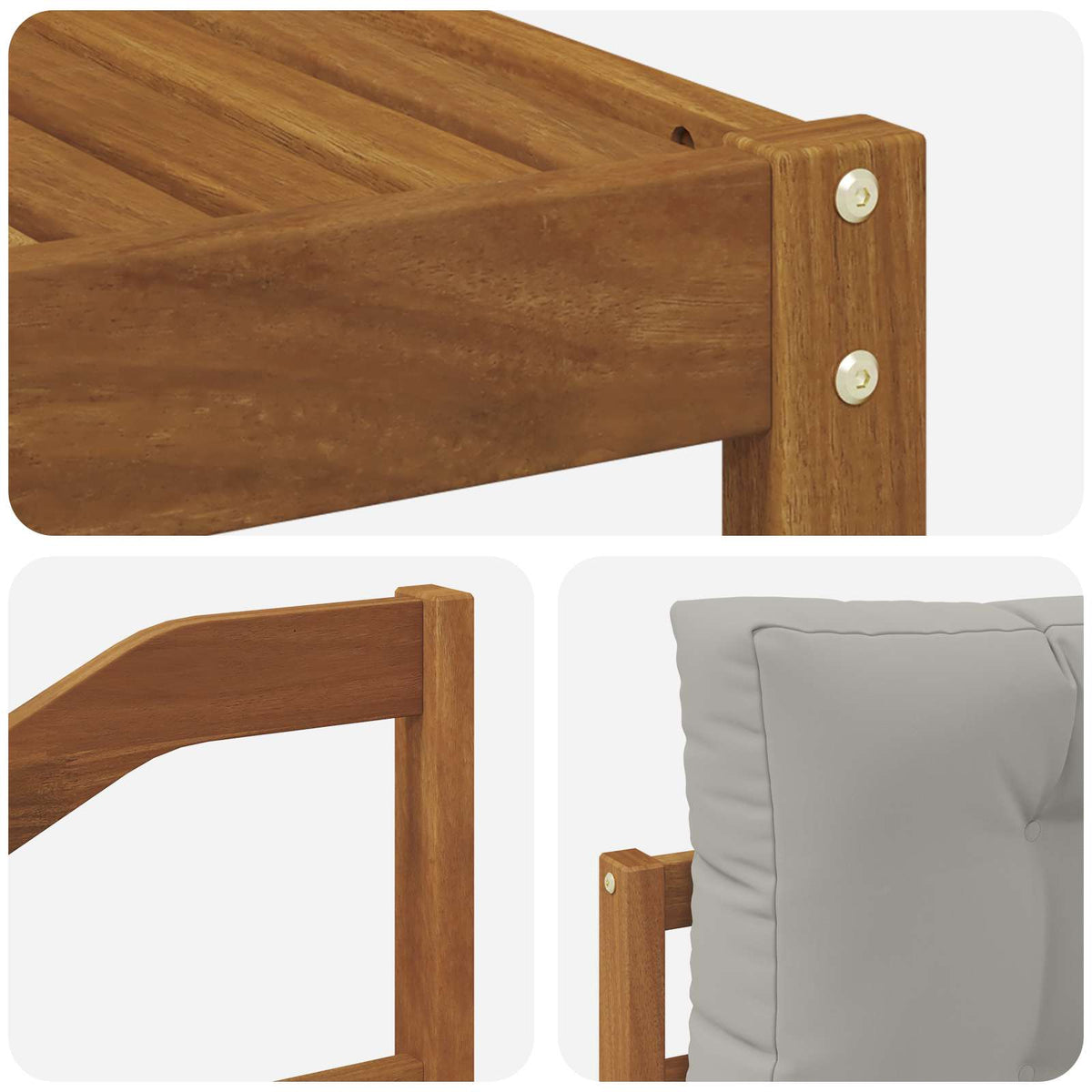 Set vanjskih sofa 5 kom. Prirodna i svijetlo siva Smeđa 325 x 162,5 x 73 cm