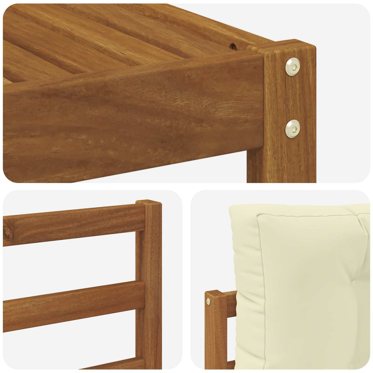 Set vanjskih sofa 6 kom. Prirodna i krem Smeđa 79 x 79 x 37 cm