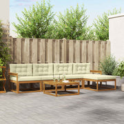 Set vanjskih sofa 6 kom. Prirodna i krem Smeđa 79 x 79 x 37 cm