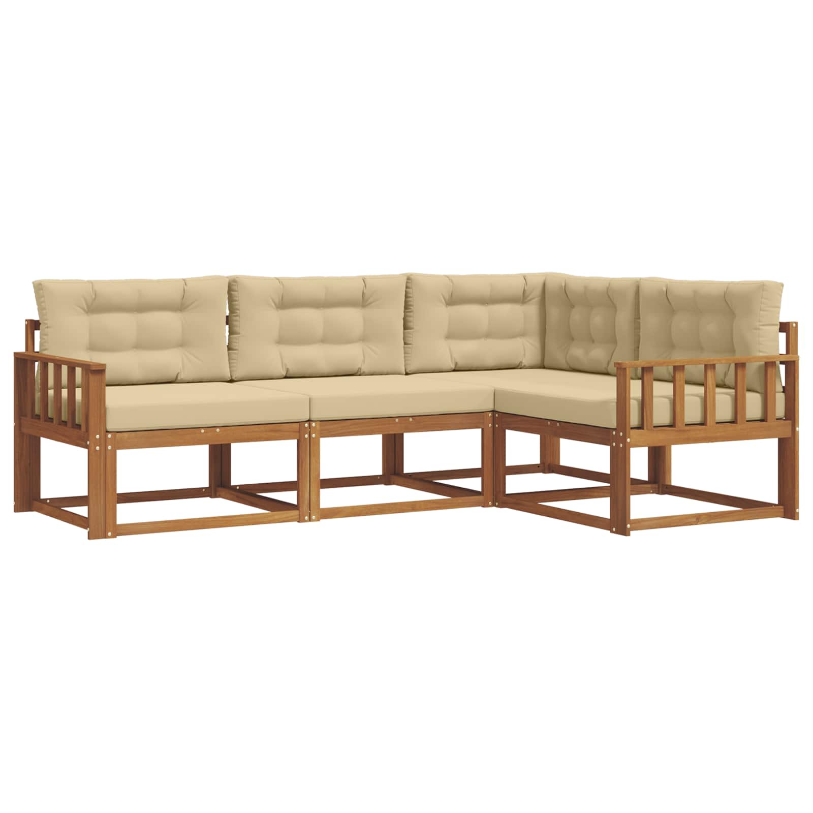 Set vanjskih sofa s jastukom 4 pcs Prirodna i bež