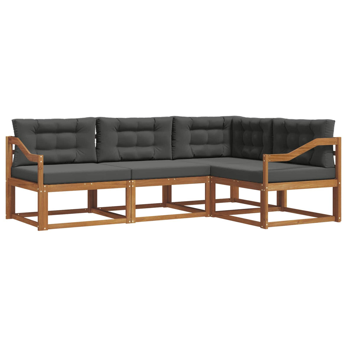 Set vanjskih sofa 4 kom. Prirodna i antracit Smeđa 245,5 x 166,5 x 73 cm