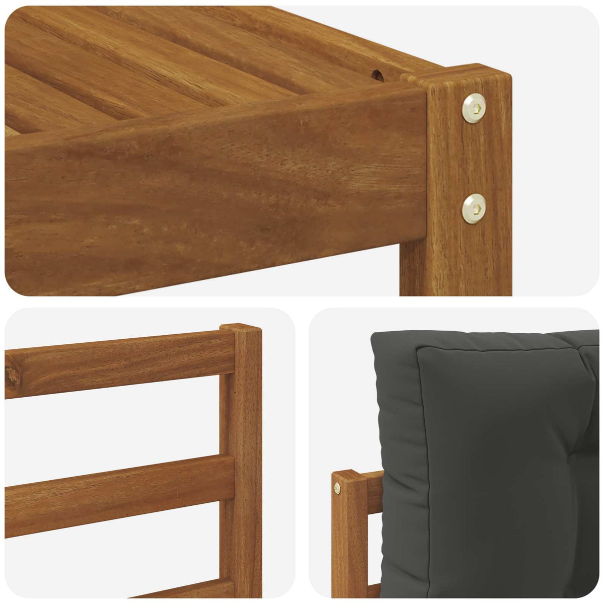 Set vanjskih sofa 6 kom. Prirodna i antracit Smeđa 325 x 166,5 x 73 cm