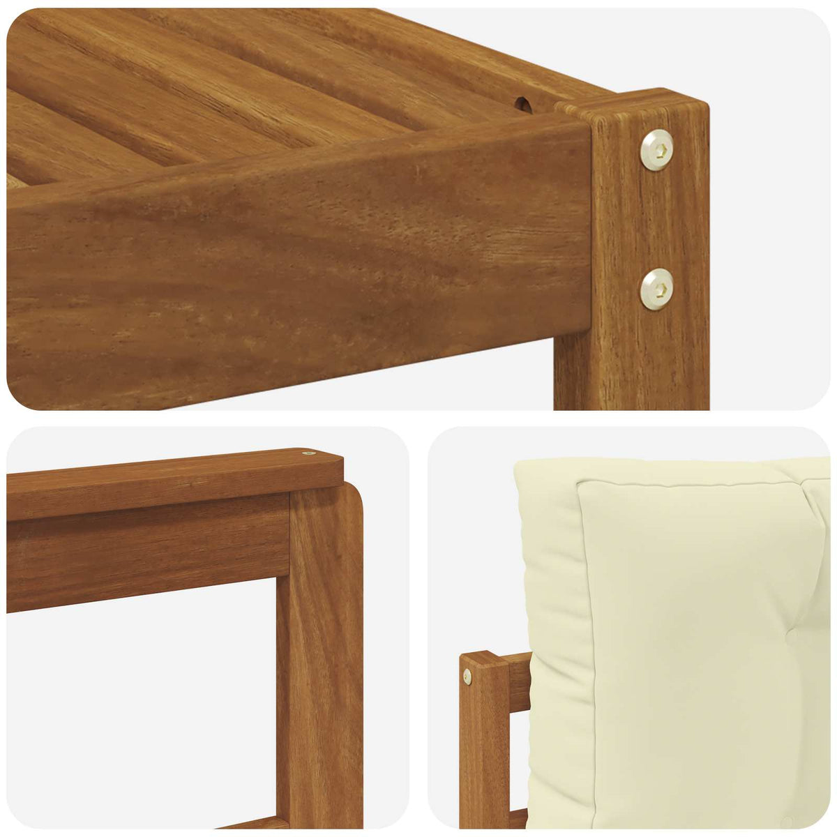 Set vanjskih sofa 6 kom. Prirodna i krem Smeđa 327 x 168,5 x 73 cm