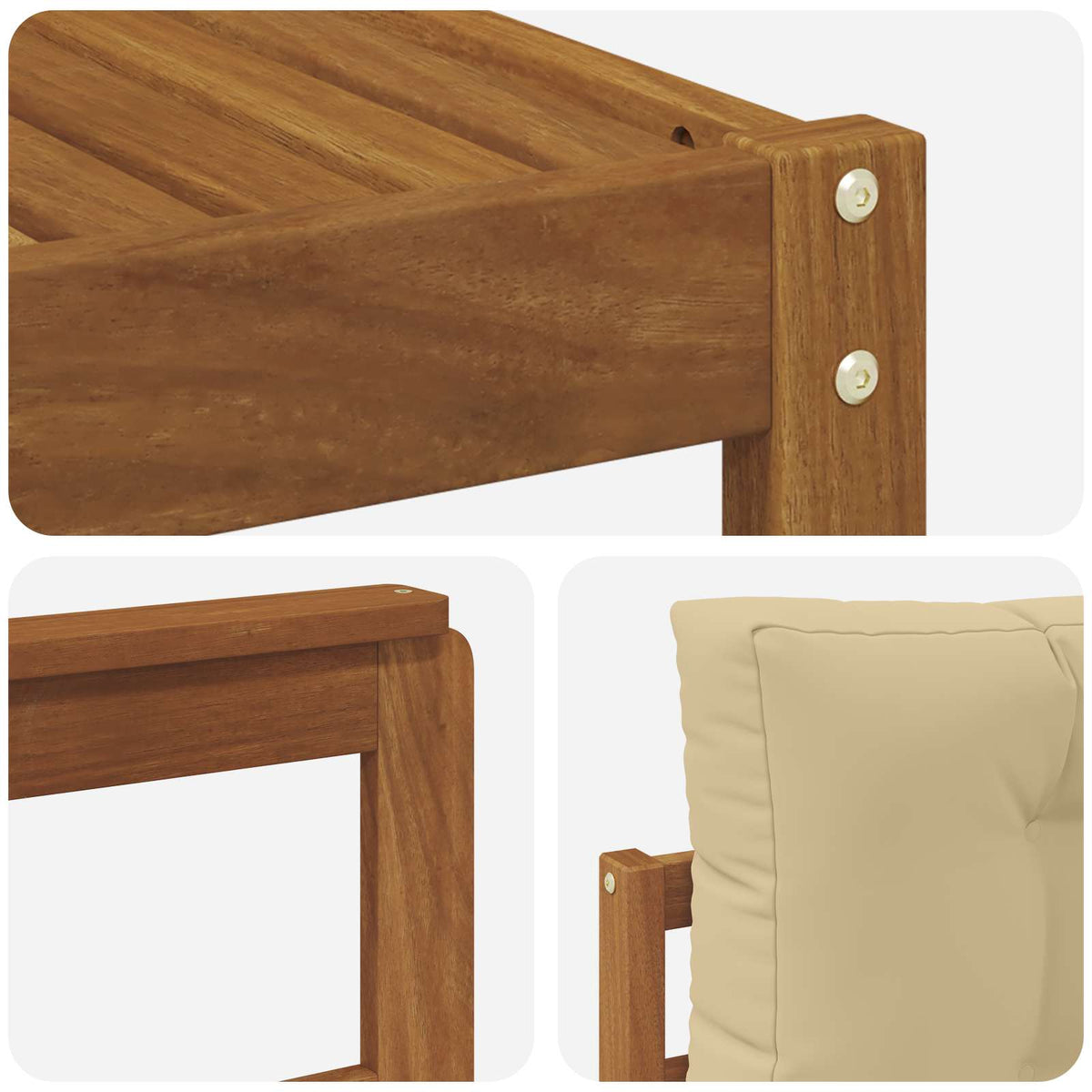Set vanjskih sofa 6 kom. Prirodna i bež Smeđa 327 x 168,5 x 73 cm