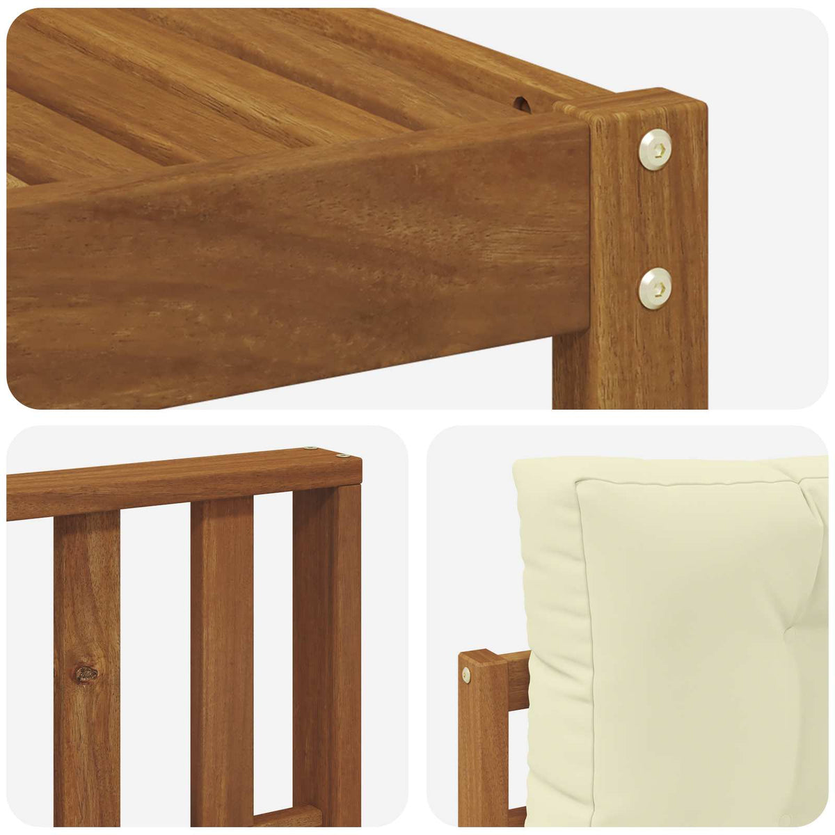 Set vanjskih sofa 6 kom. Prirodna i krem Smeđa 327 x 168,5 x 73 cm