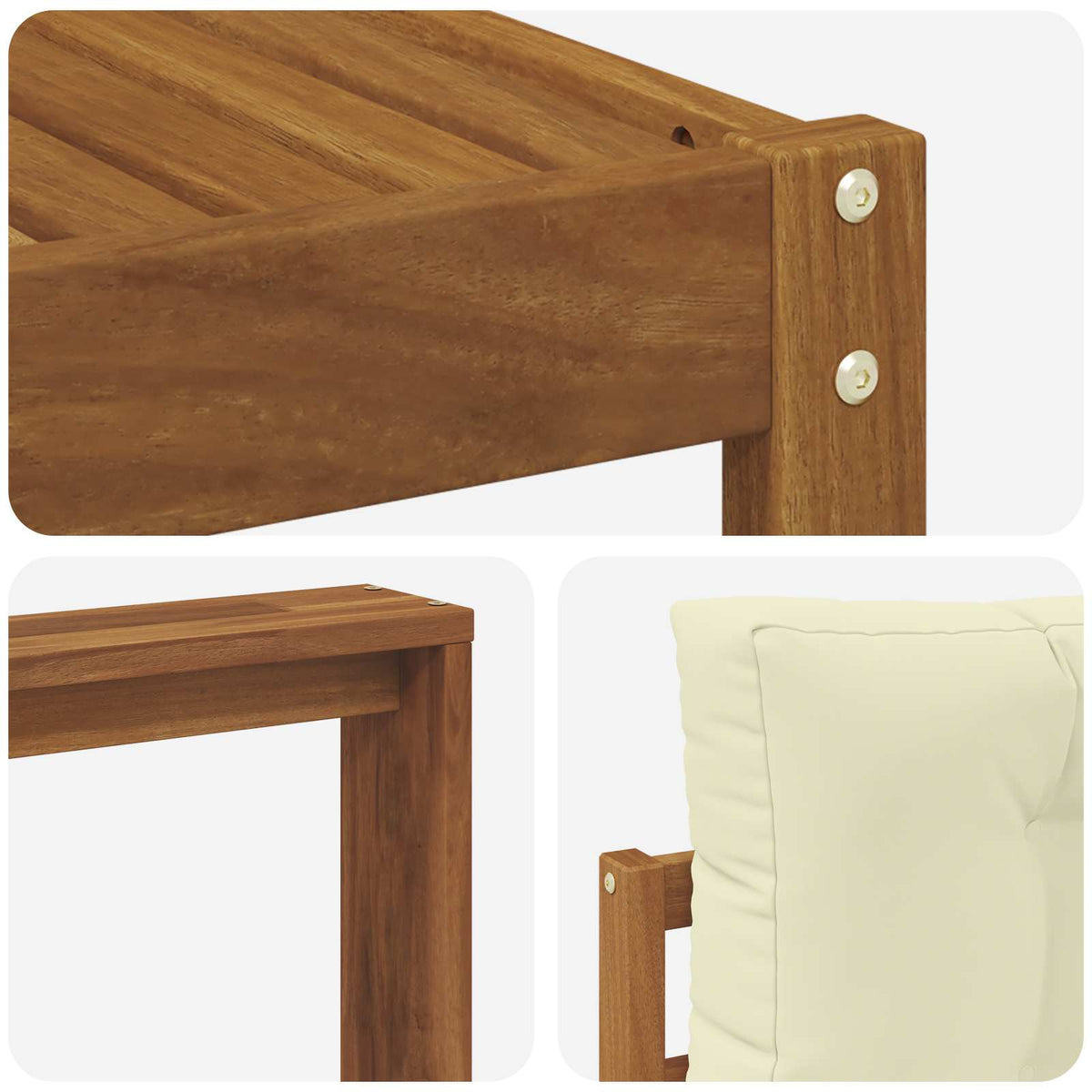 Set vanjskih sofa 6 kom. Prirodna i krem Smeđa 331 x 172,5 x 73 cm