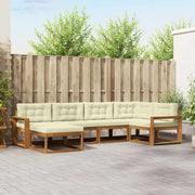 Set vanjskih sofa 6 kom. Prirodna i krem Smeđa 331 x 172,5 x 73 cm