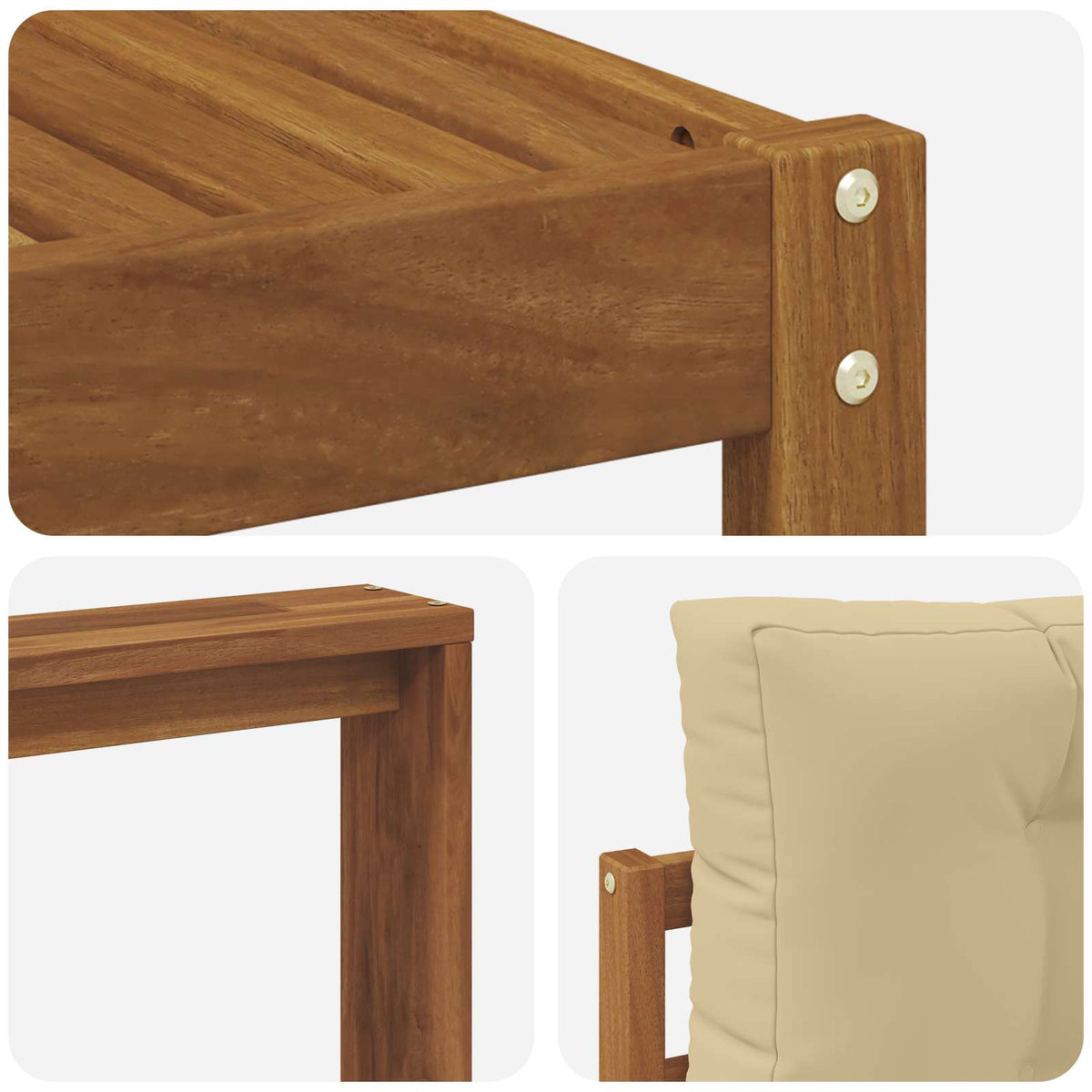 Set vanjskih sofa 6 kom. Prirodna i bež Smeđa 331 x 172,5 x 73 cm
