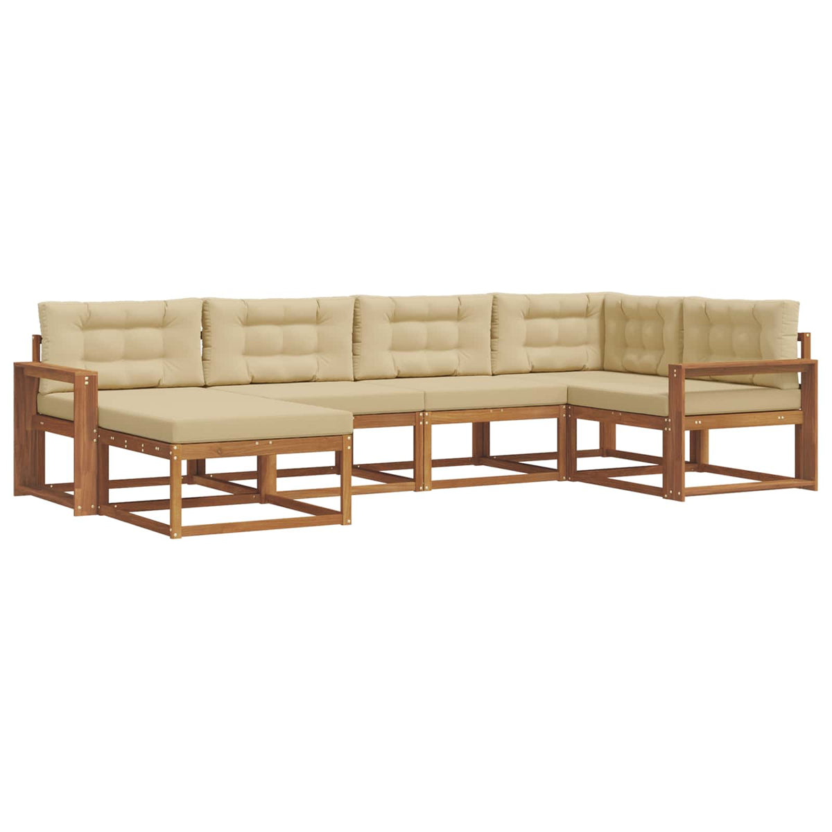 Set vanjskih sofa 6 kom. Prirodna i bež Smeđa 331 x 172,5 x 73 cm