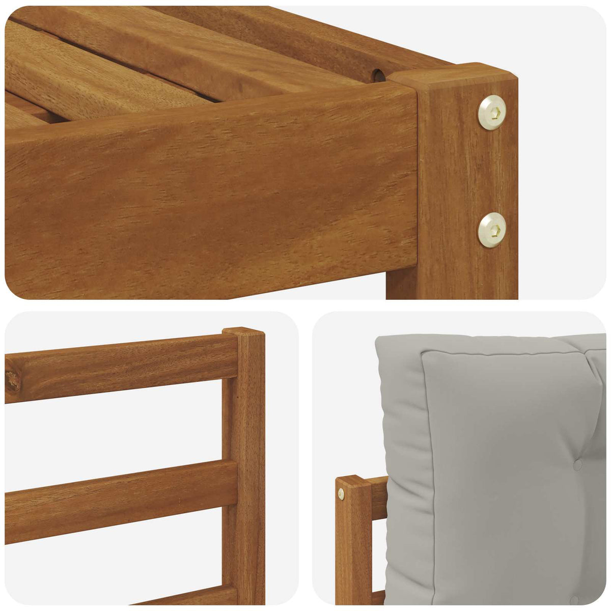Set vanjskih sofa 6 kom. Prirodna i svjetlosiva Smeđa 325 x 162,5 x 73 cm