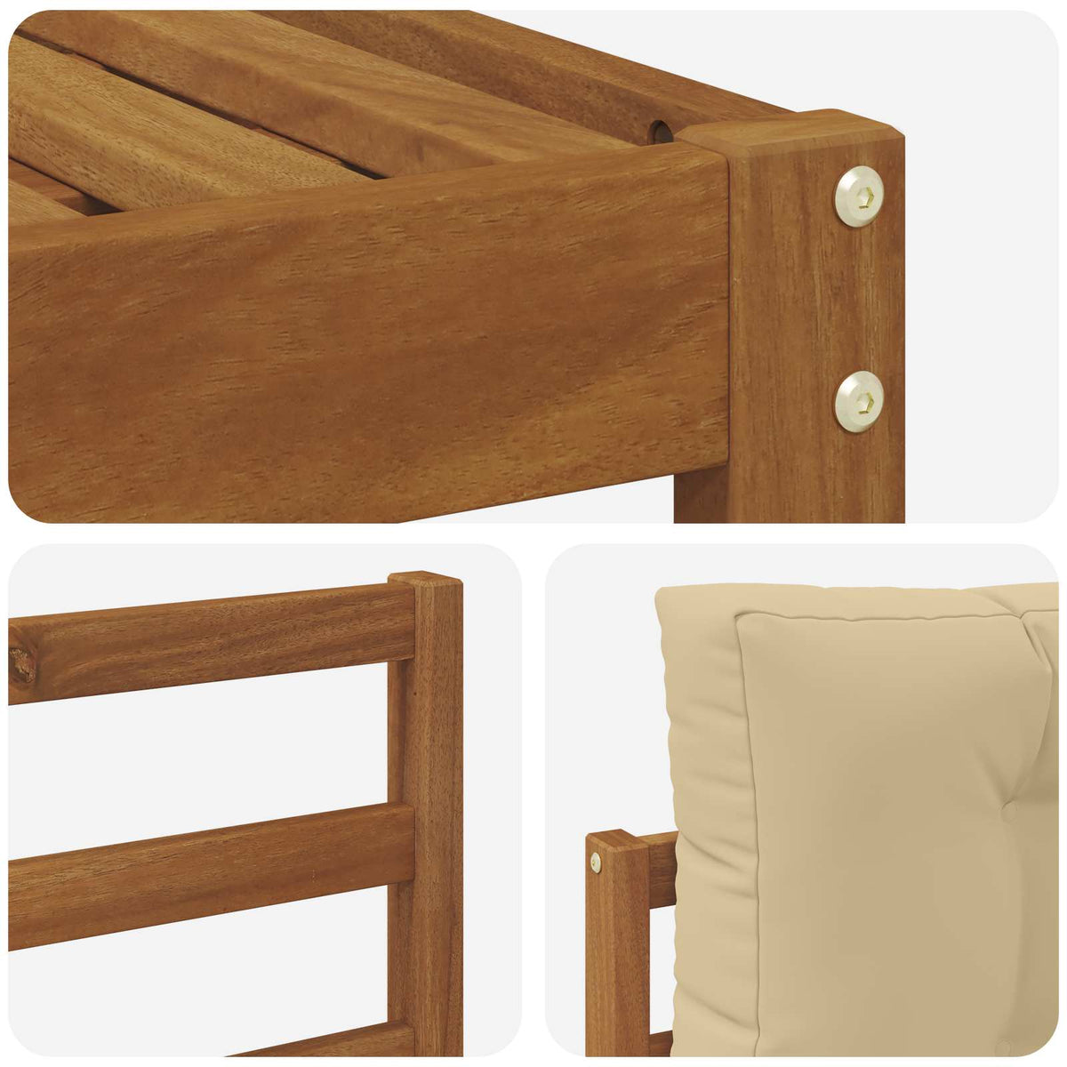Set vanjskih sofa 6 kom. Prirodna i bež Smeđa 325 x 162,5 x 73 cm