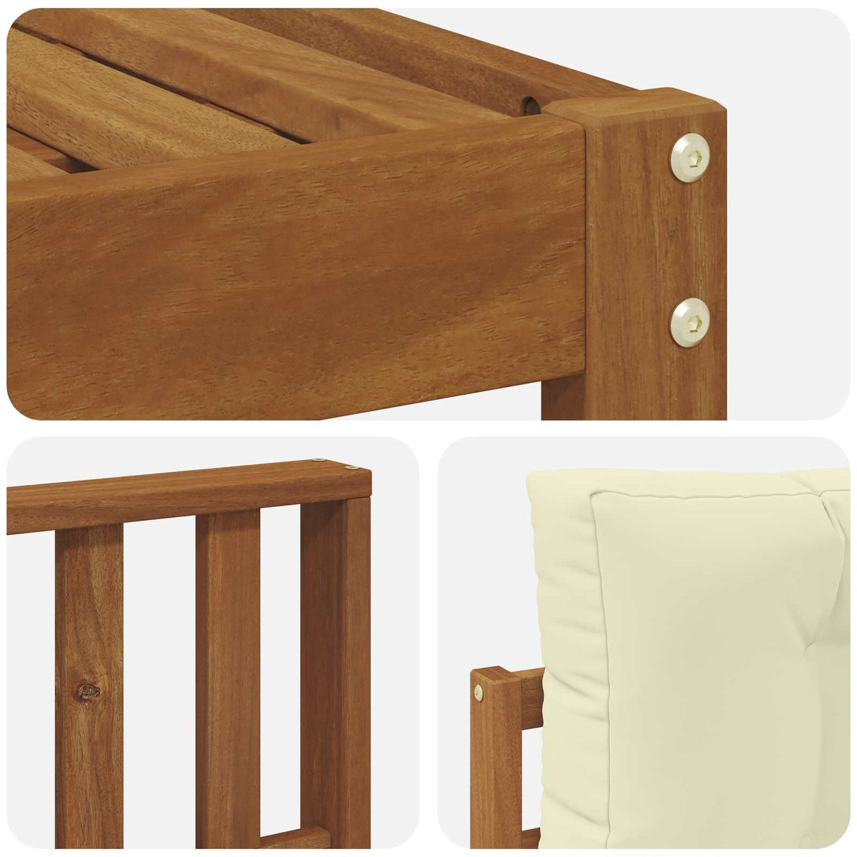 Set vanjskih sofa 6 kom. Prirodna i krem Smeđa 329 x 162,5 x 73 cm