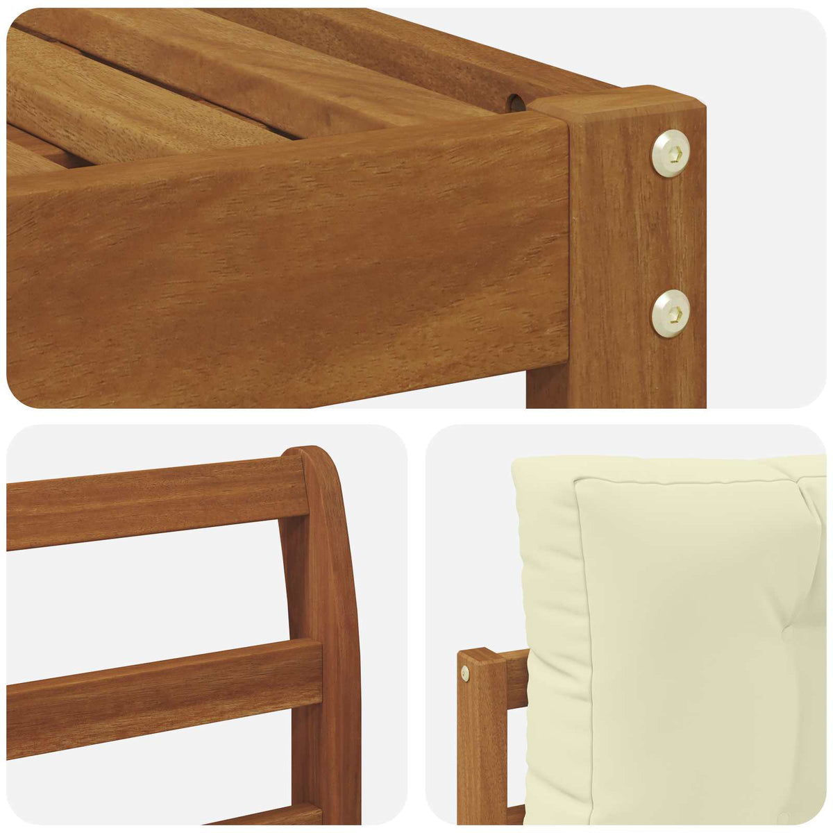 Set vanjskih sofa 6 kom. Prirodna i krem Smeđa 333 x 162,5 x 73 cm