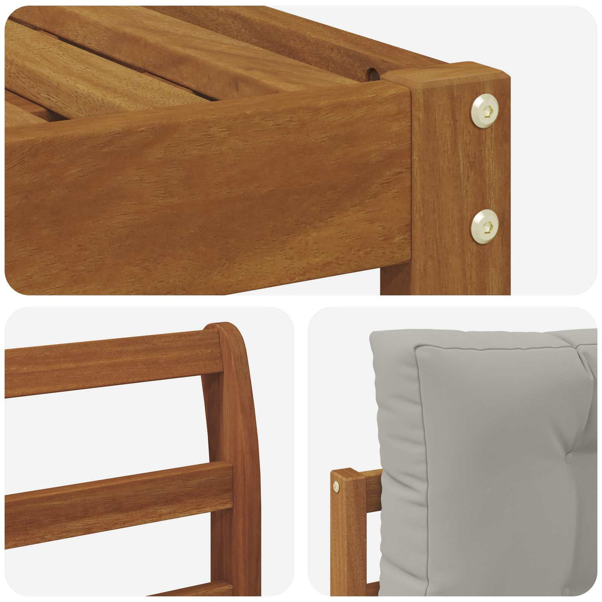 Set vanjskih sofa 6 kom. Prirodna i svijetlo siva Smeđa 333 x 162,5 x 73 cm