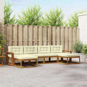 Set vanjskih sofa 6 kom. Prirodna i krem Smeđa 337 x 162,5 x 73 cm
