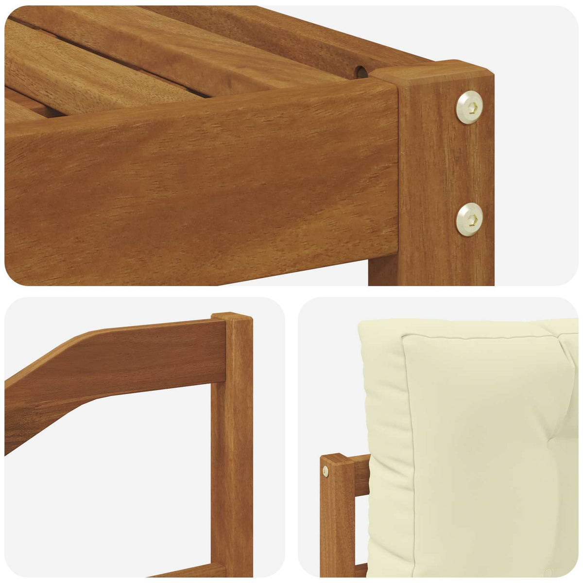 Set vanjskih sofa 6 kom. Prirodna i krem Smeđa 325 x 162,5 x 73 cm