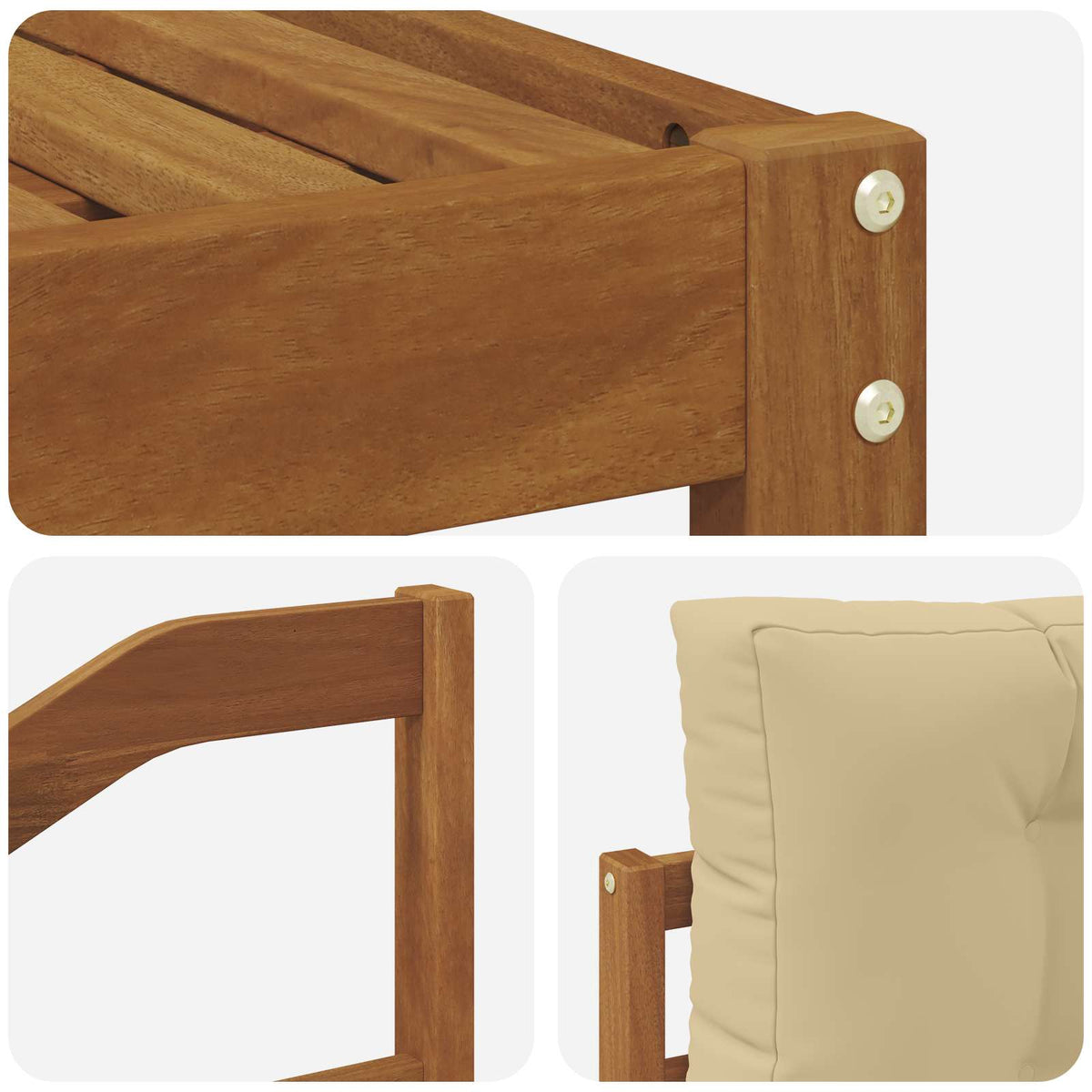 Set vanjskih sofa 6 kom. Prirodna i bež Smeđa 325 x 162,5 x 73 cm