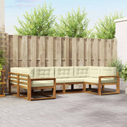 Set vanjskih sofa 6 kom. Prirodna i krem Smeđa 325 x 172,5 x 73 cm
