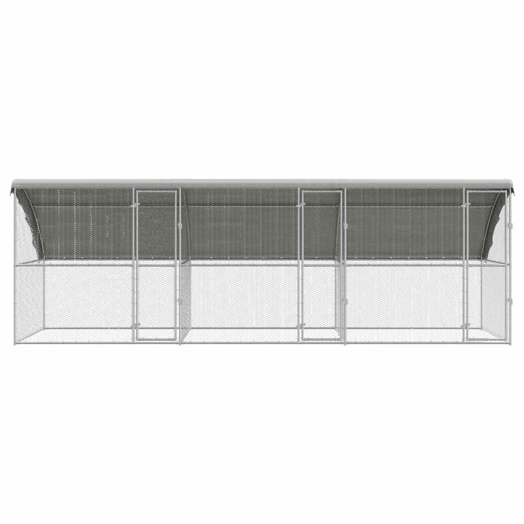 Kavez za piliće 3 pcs Srebrno 600 x 200 x 200 cm Cinkani čelik