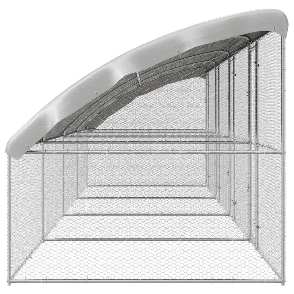 Kavez za piliće 4 pcs Srebrno 800 x 200 x 200 cm Cinkani čelik