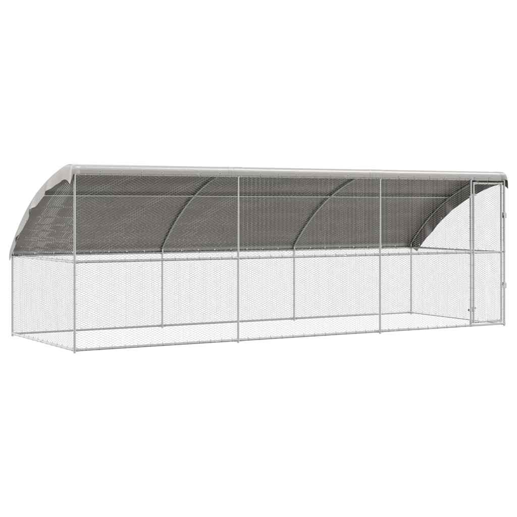 Kavez za piliće 3 pcs Srebrno 600 x 200 x 200 cm Cinkani čelik