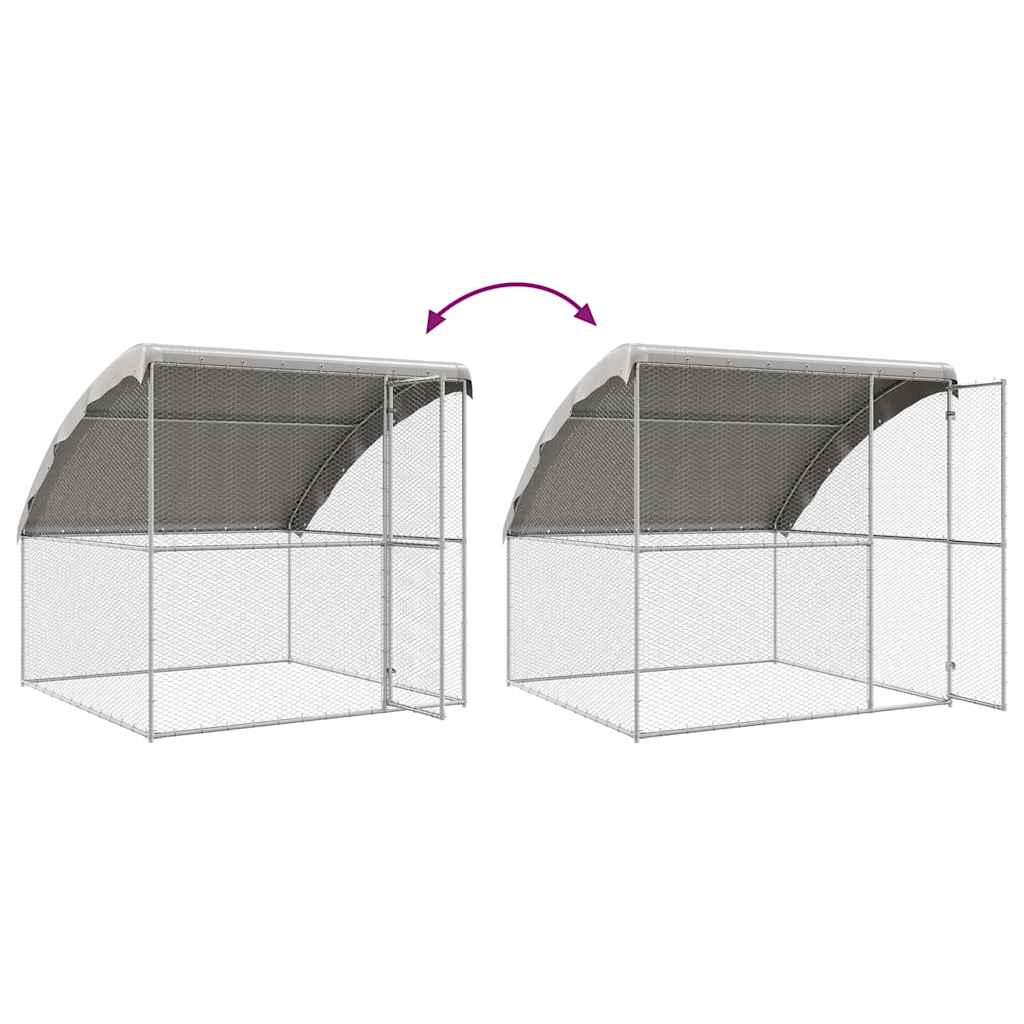 Kavez za piliće 3 pcs Srebrno 600 x 200 x 200 cm Čelik i PE