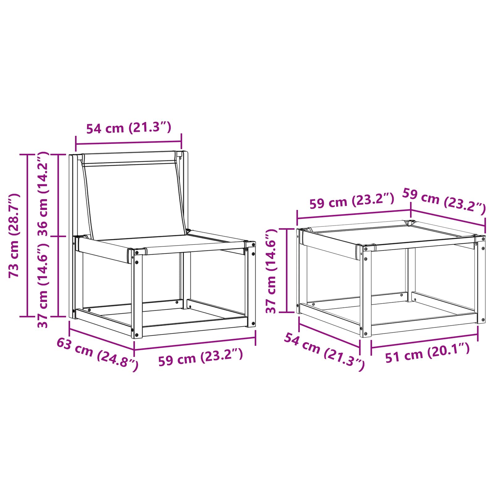 Set vanjskih sofa s jastukom 4 pcs Prirodna i bež