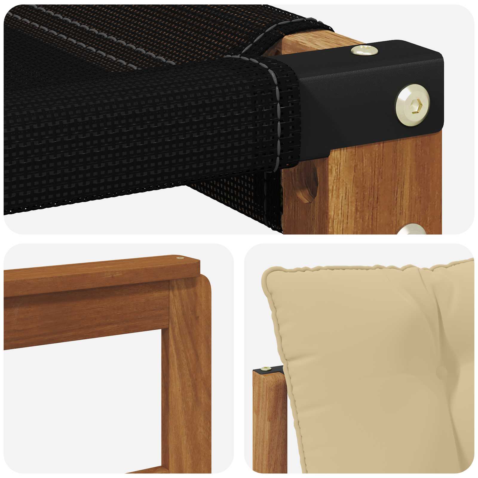 Set vanjskih sofa s jastukom 4 pcs Prirodna i bež