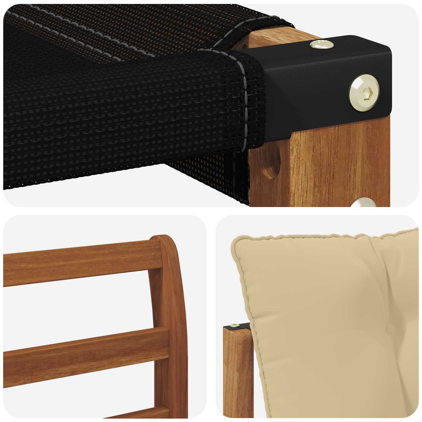 Set vanjskih sofa s jastukom 4 pcs Prirodna i bež