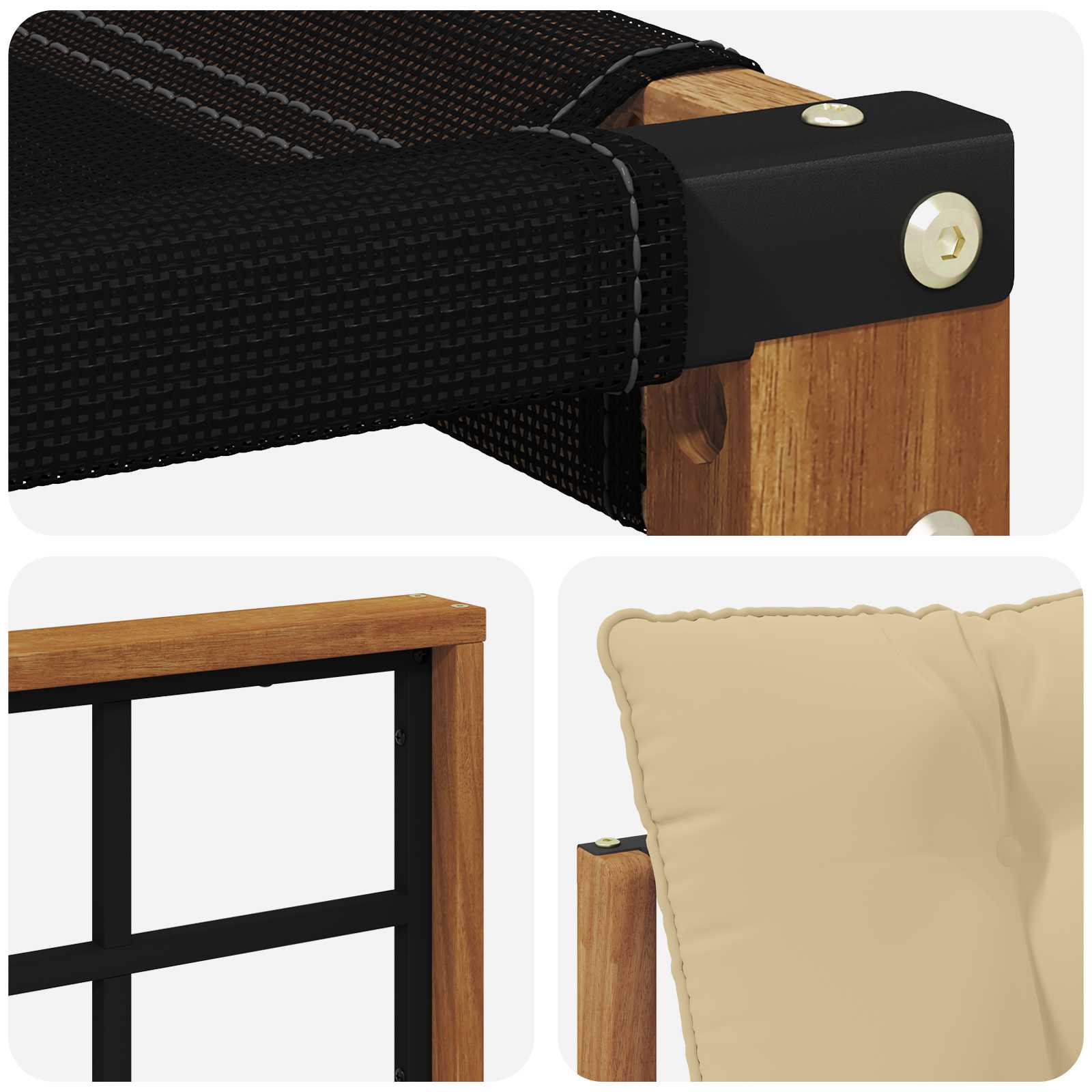 Set vanjskih sofa s jastukom 4 pcs Prirodna i bež