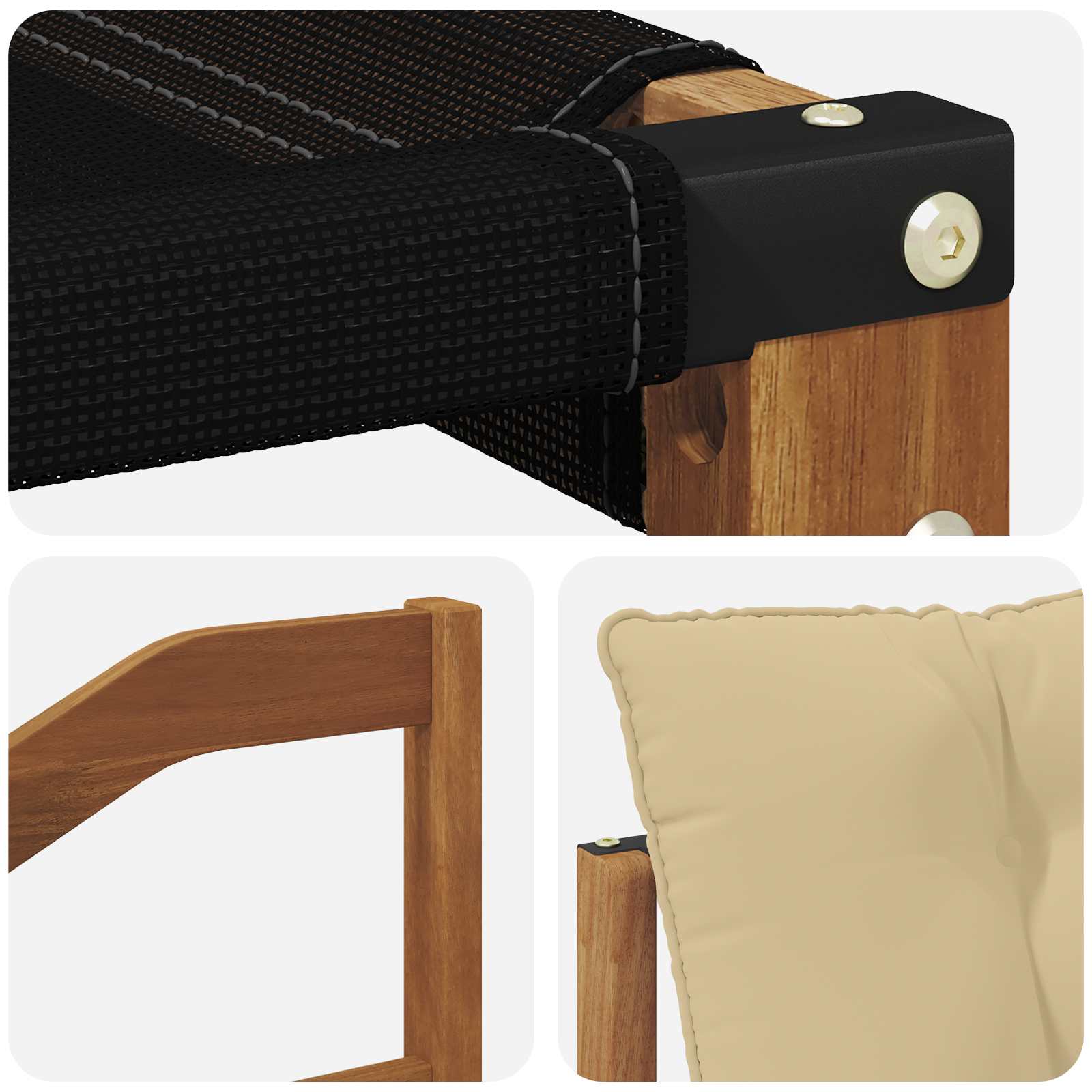 Set vanjskih sofa s jastukom 4 pcs Prirodna i bež