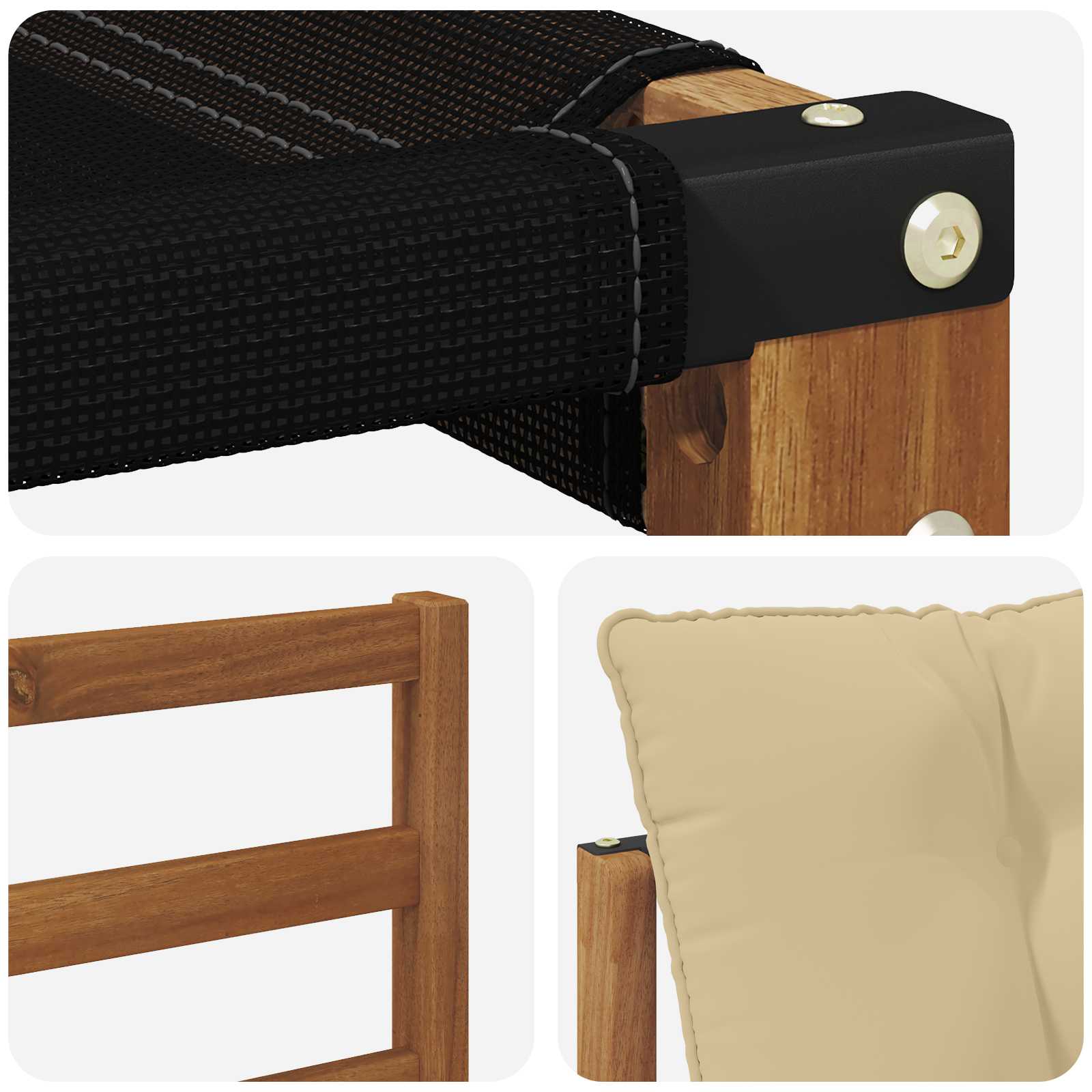 Set vanjskih sofa s jastukom 4 pcs Prirodna i bež