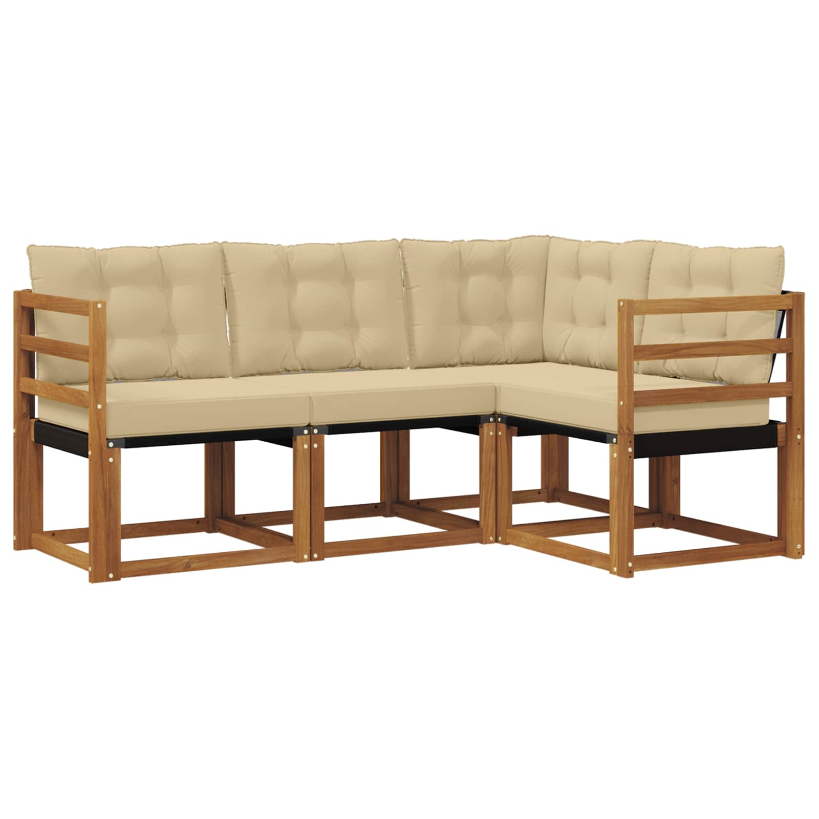 Set vanjskih sofa s jastukom 4 pcs Prirodna i bež