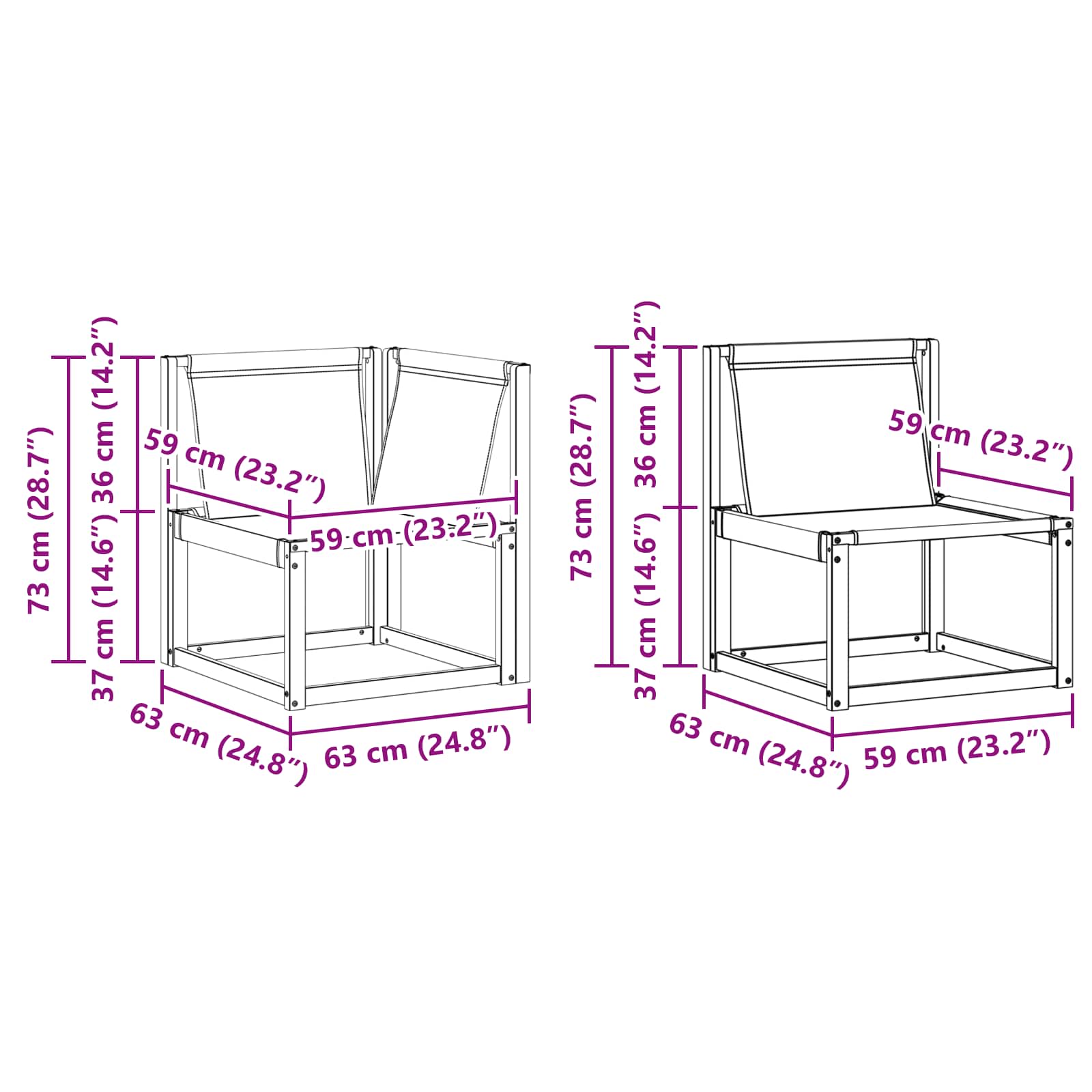Set vanjskih sofa s jastukom 4 pcs Prirodna i bež