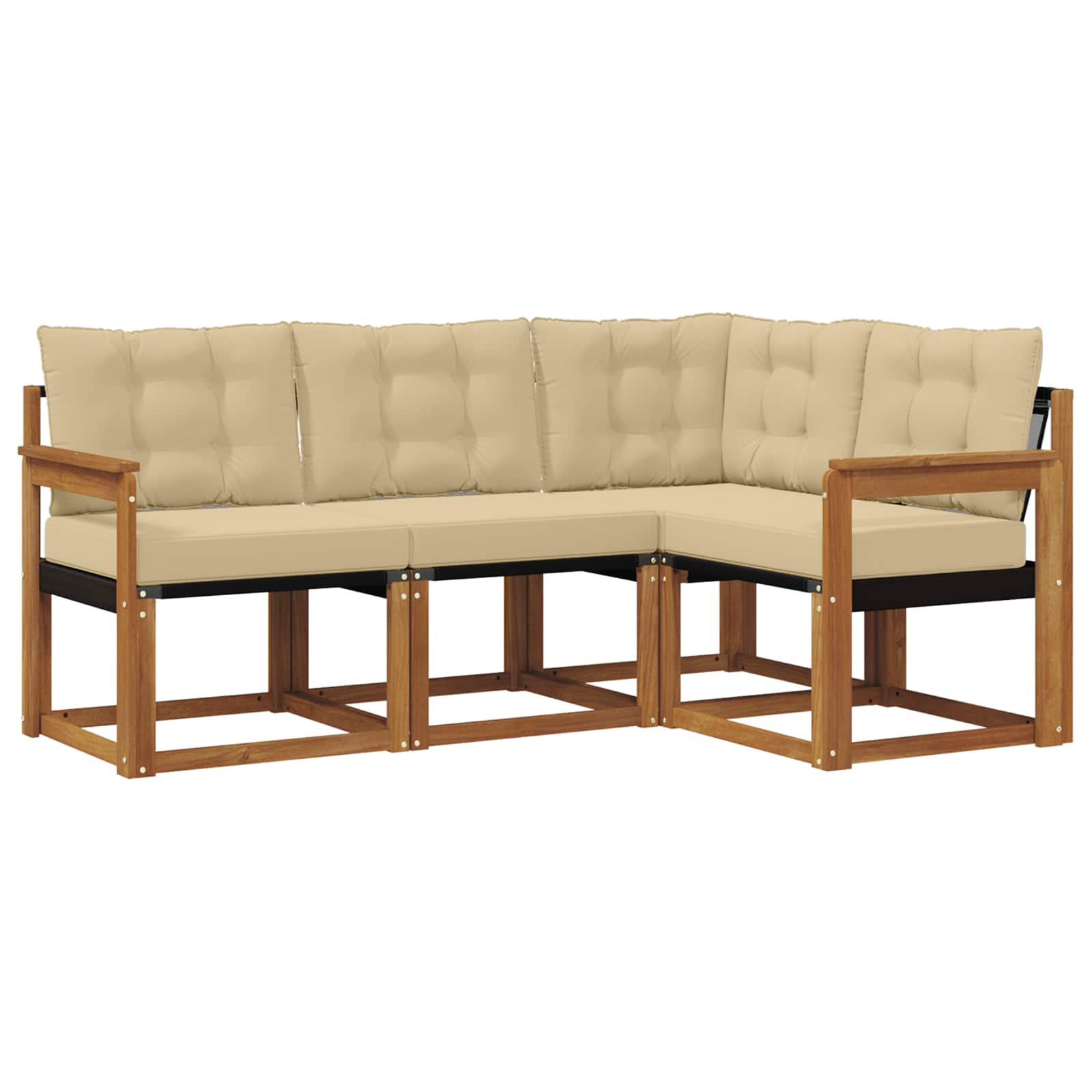 Set vanjskih sofa s jastukom 4 pcs Prirodna i bež