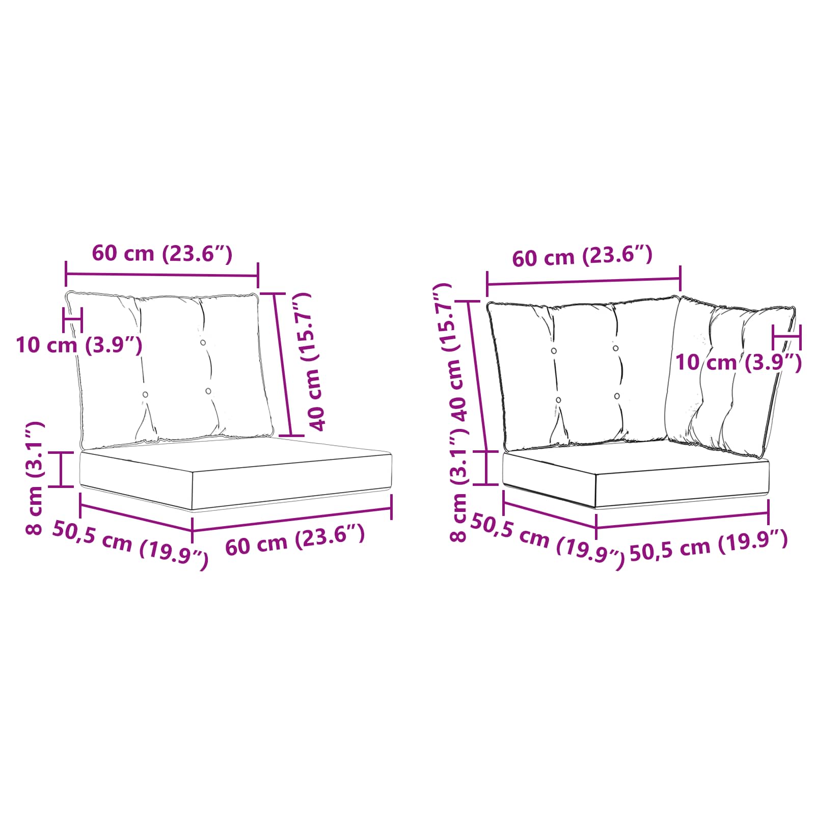Set vanjskih sofa s jastukom 4 pcs Prirodna i bež
