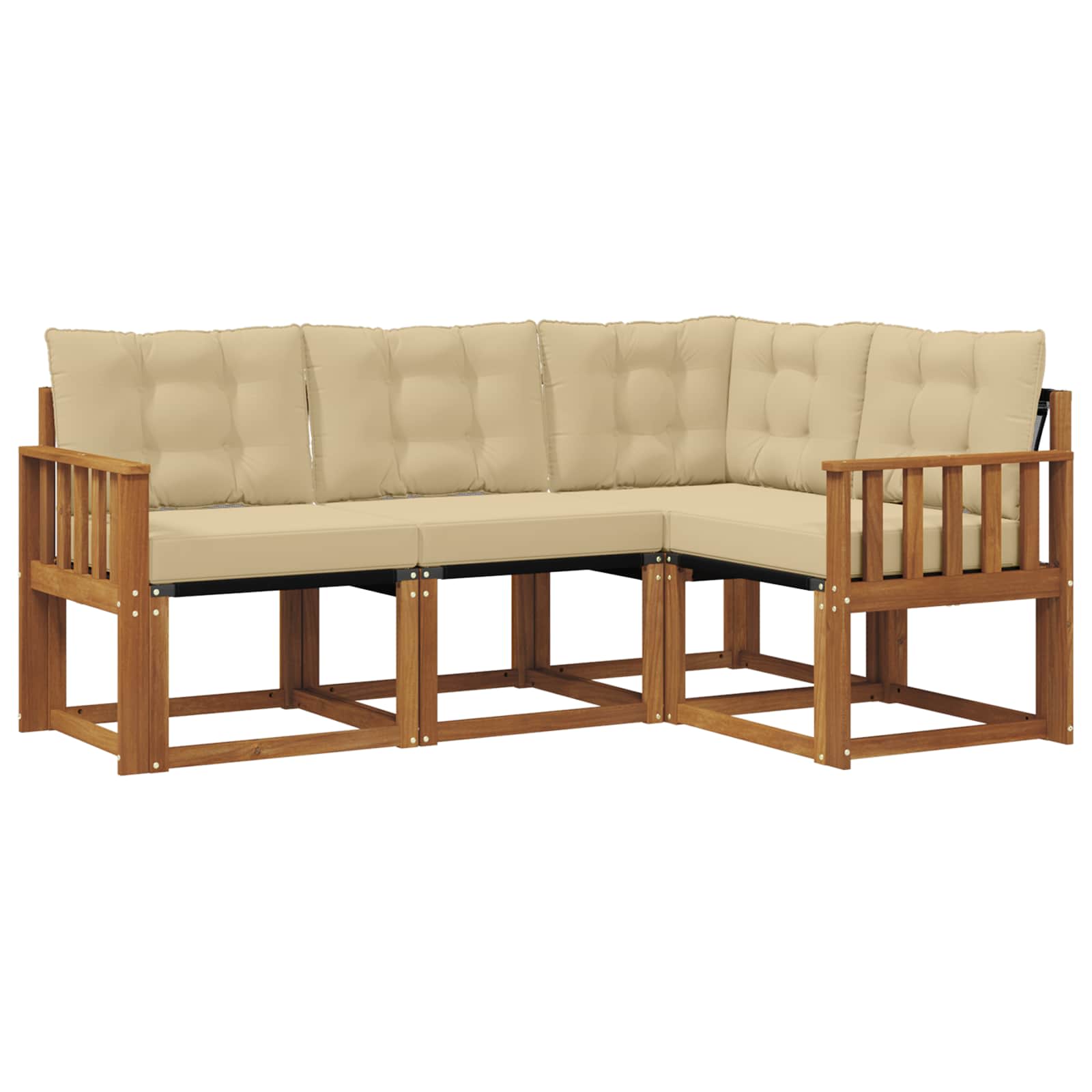 Set vanjskih sofa s jastukom 4 pcs Prirodna i bež