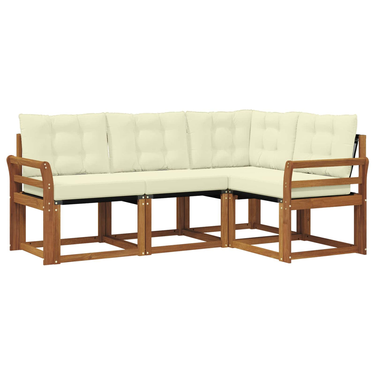 Set vanjskih sofa 4 kom. Prirodna i krem Smeđa 190 x 130,5 x 73 cm