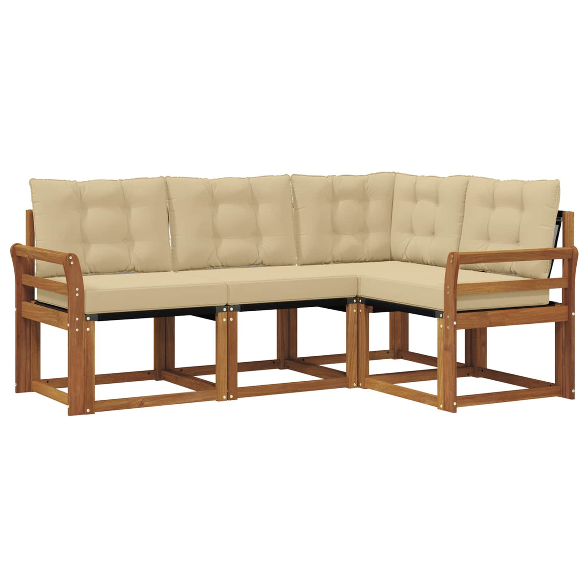 Set vanjskih sofa 4 kom. Prirodna i bež Smeđa 190 x 130,5 x 73 cm