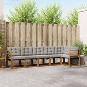 Set vanjskih sofa 6 kom. Prirodna i svijetlo siva Smeđa 304 x 126,5 x 73 cm