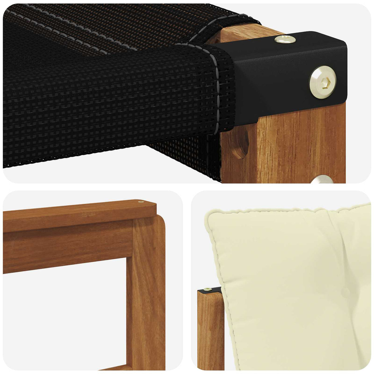 Set vanjskih sofa 6 kom. Prirodna i krem Smeđa 247 x 128,5 x 73 cm
