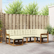 Set vanjskih sofa 6 kom. Prirodna i krem Smeđa 247 x 128,5 x 73 cm