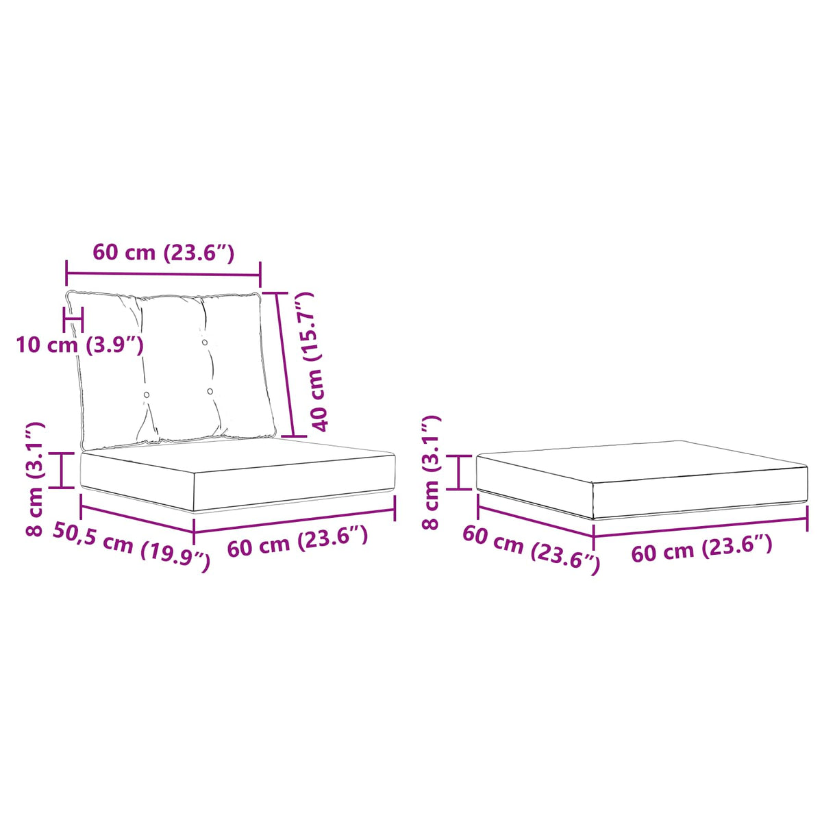 Set vanjskih sofa 6 kom. Prirodna i krem Smeđa 245 x 122,5 x 73 cm