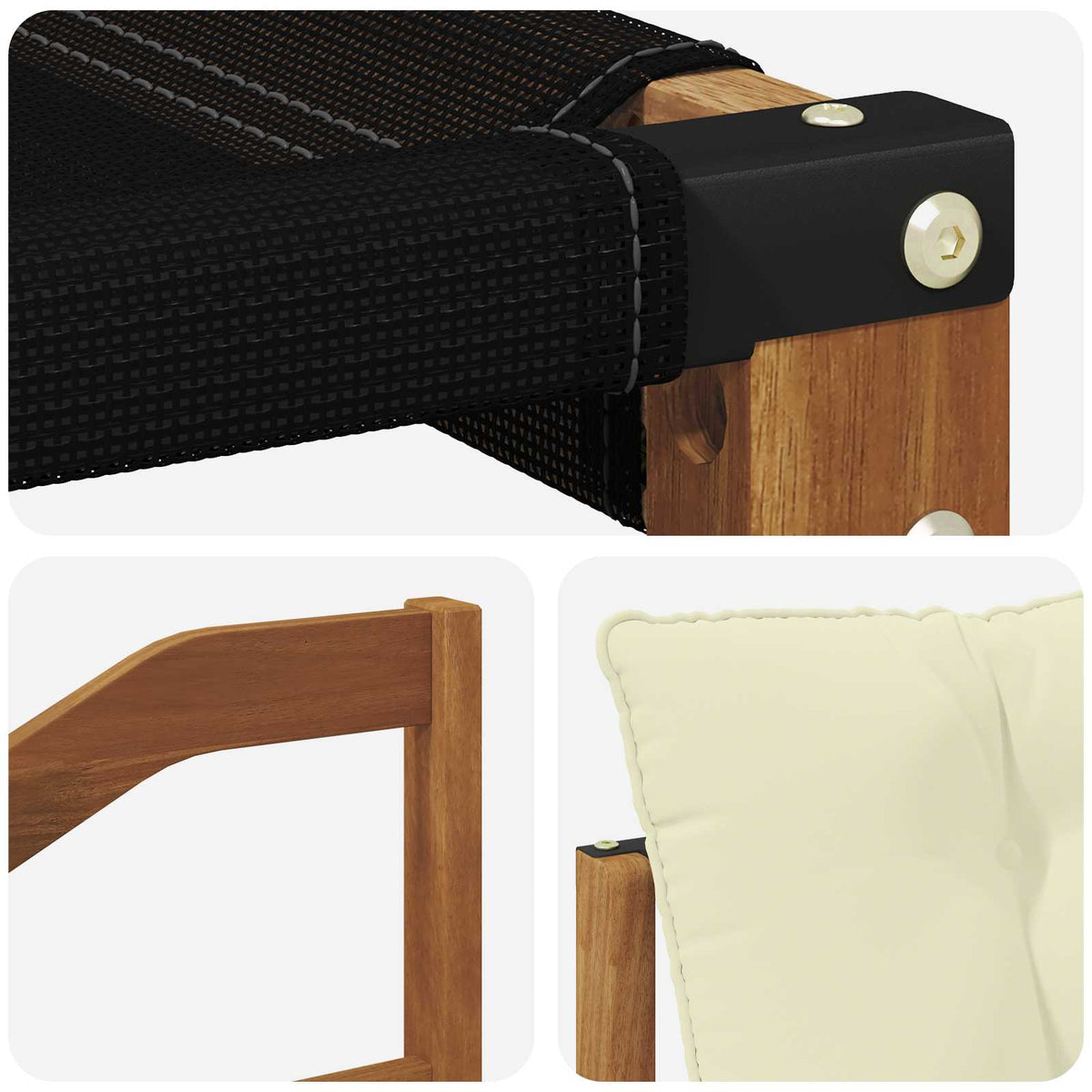 Set vanjskih sofa 6 kom. Prirodna i krem Smeđa 245 x 122,5 x 73 cm