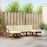 Set vanjskih sofa 6 kom. Prirodna i krem Smeđa 245 x 122,5 x 73 cm